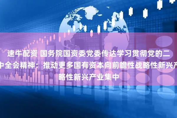 速牛配资 国务院国资委党委传达学习贯彻党的二十届四中全会精神：推动更多国有资本向前瞻性战略性新兴产业集中